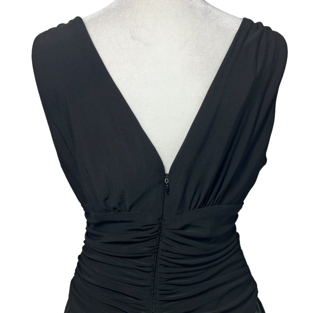 Jessica Howard Evening Black V-Neck A-Line Dress Size 10 - Picture 7 of 8